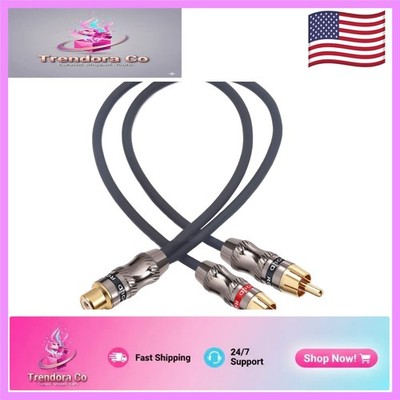 High Purity RCA Splitter Cable, 10'' Gold Plated Y Adapter for Gaming & Cinema