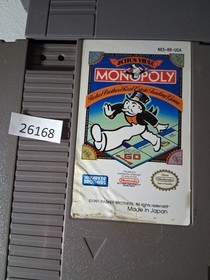 3 Nintendo games NES Monopoly, Bases Loaded, Tecmo Baseball  bc21 26168