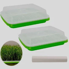 Seed Sprouter Tray 2PCS Soil-Free Wheatgrass Grower Sprouting Container with ...