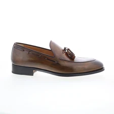 Di Bianco GB317 Mens Brown Leather Slip On Loafers & Slip Ons Casual Shoes 10