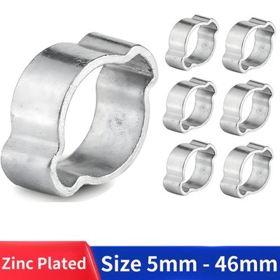 Double Ear Clamps O Clips Hose Pipe Clip Crimp Air Silicone Petrol Water Fuel