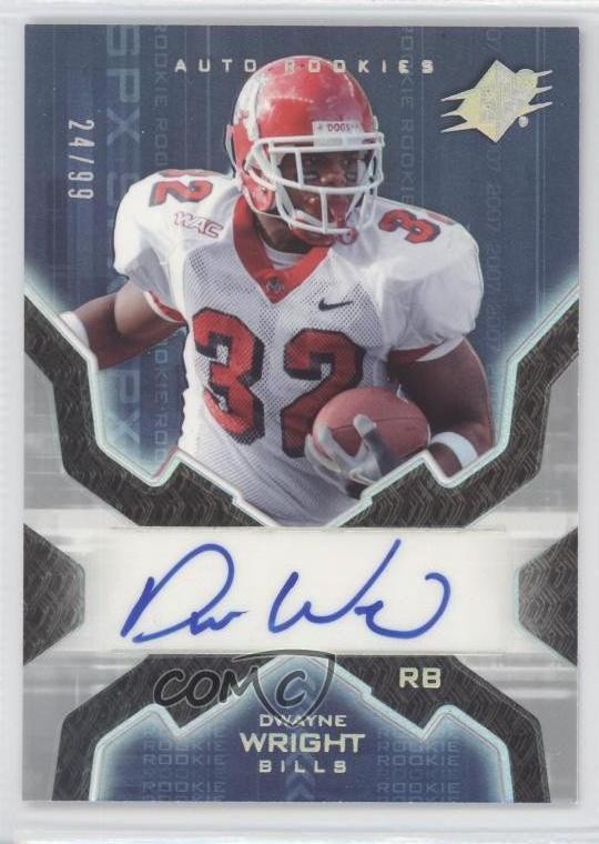 2007 SPx Rookies Silver Holofoil 24/99 Dwayne Wright #173 Rookie Auto RC 7n2