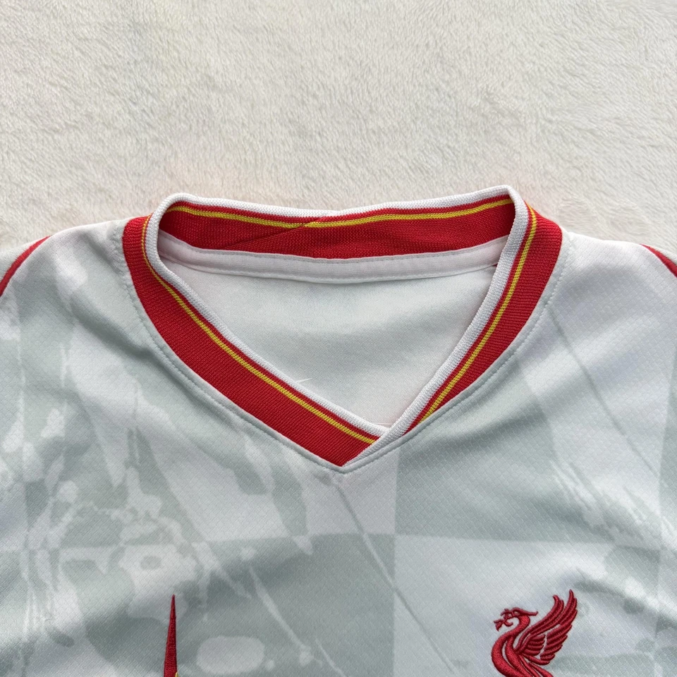 Nike Liverpool FC Jersey Youth Boys Large White Red EPL Soccer Dri Fit Away 2023 - Image 3 of 4