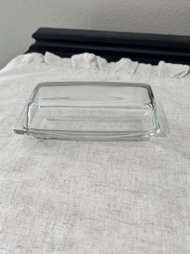 Pyrex Clear Glass Butter Dish 72B Vintage