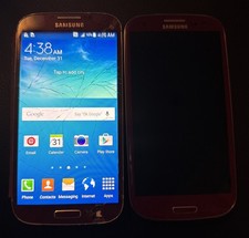 Lote de 2 Samsung Galaxy S3 S4 Rojo (ATT) Envío Rápido Usado Vidrio agrietado Sin Alimentación