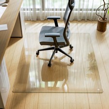 VETROUVE 48" x 60" Chair Mat for Carpet, Heavy Duty Hard Tempered Glass Desk ...