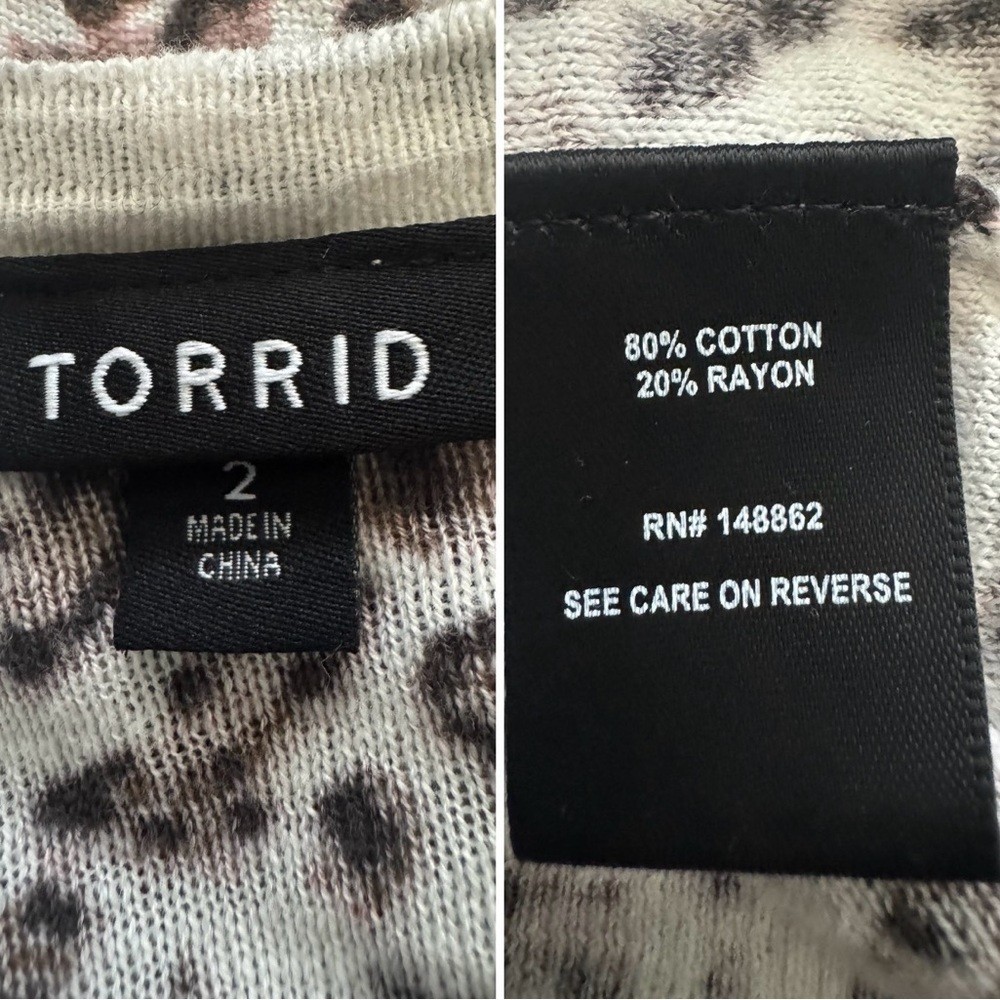 Torrid Leopard Print Button V Neck Lightweight Lo… - image 8