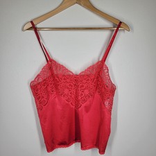 Vintage 80s Body Lites Jc Penney All Nylon Lace Bust Trim Crop Cami Camisole 36