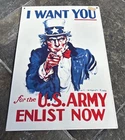 Vintage Ande Rooney, Uncle Sam I Want You Porcelain Enameled Sign Us Army Enlist