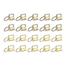 20 Pcs Key Fob Hardware, 0.8/1in 20/26mm with Key Rings for Lanyards, Gold