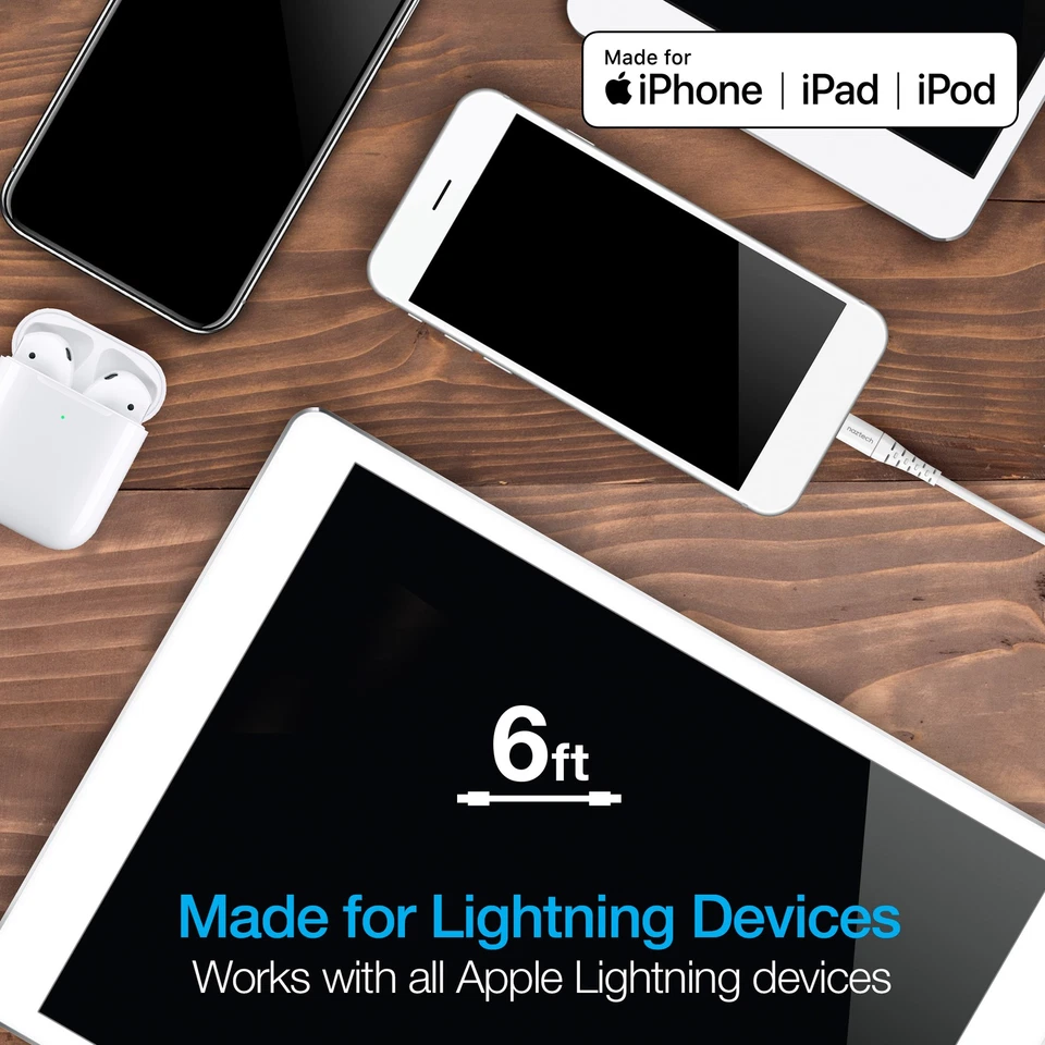 Naztech PD MFI to USB-C Cable 6ft., Certified for use with Apple Devices  - Image 2 of 4