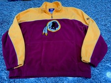 NFL Washington Redskins Half Zip Fleece Pullover Unisex Small Reebok Lg Football