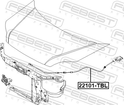 Fits FEBEST 12101-TBL LID LOCK OPENING DRIVE CABLE SI  ⭐UK Stock⭐