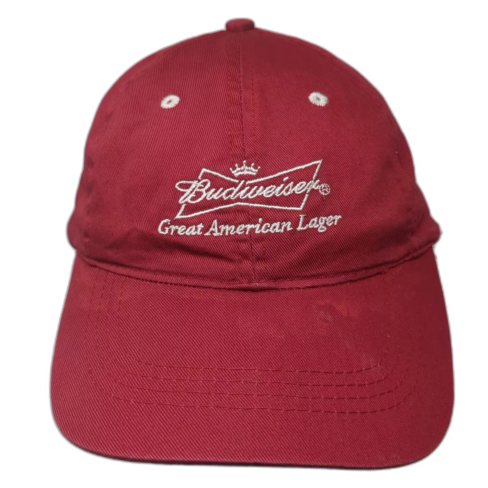 Budweiser Great American Lager Hat Red Baseball Cap Strapback OS Embroidered