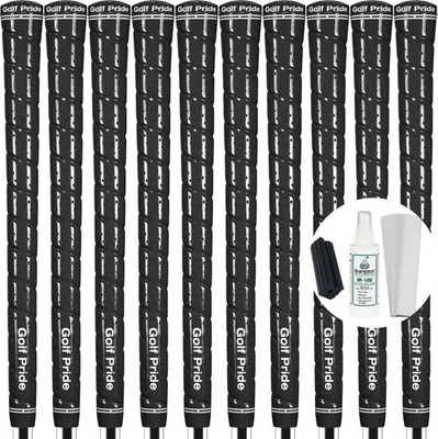 Golf Pride Tour Wrap 2G Grips Midsize Black - Set of 10 w/ Grip Kit - High Tack
