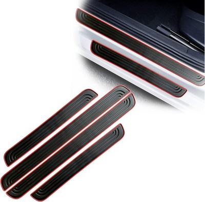 For Nissan Accessory Rubber Door Sill Scuff Plate Guard Step Protector Stickers