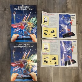 SEGA Master System Console Bundle Games Light Phaser Controllers Manuals Posters