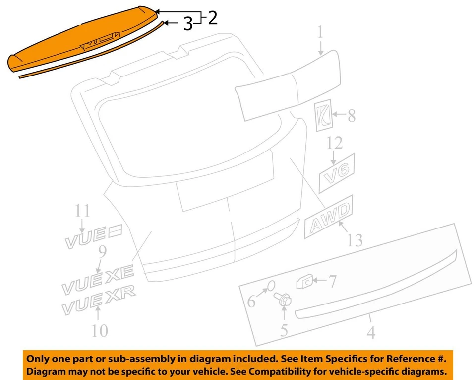 Rear Spoiler Fits 12-15 CAPTIVA SPORT 1970522 - Изображение 3 из 4