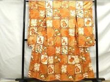 Japanese Kimono Luxurious Long-Sleeved Embroidery Ceiling Flower Pure Silk
