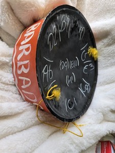 Vintage Caribbean Steel Pan Drum Hand Painted Barbados Music Folk Art Souvenir