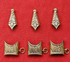 Lot de 3 fourreau poignard d'honneur allemand raccords supérieurs et inférieurs