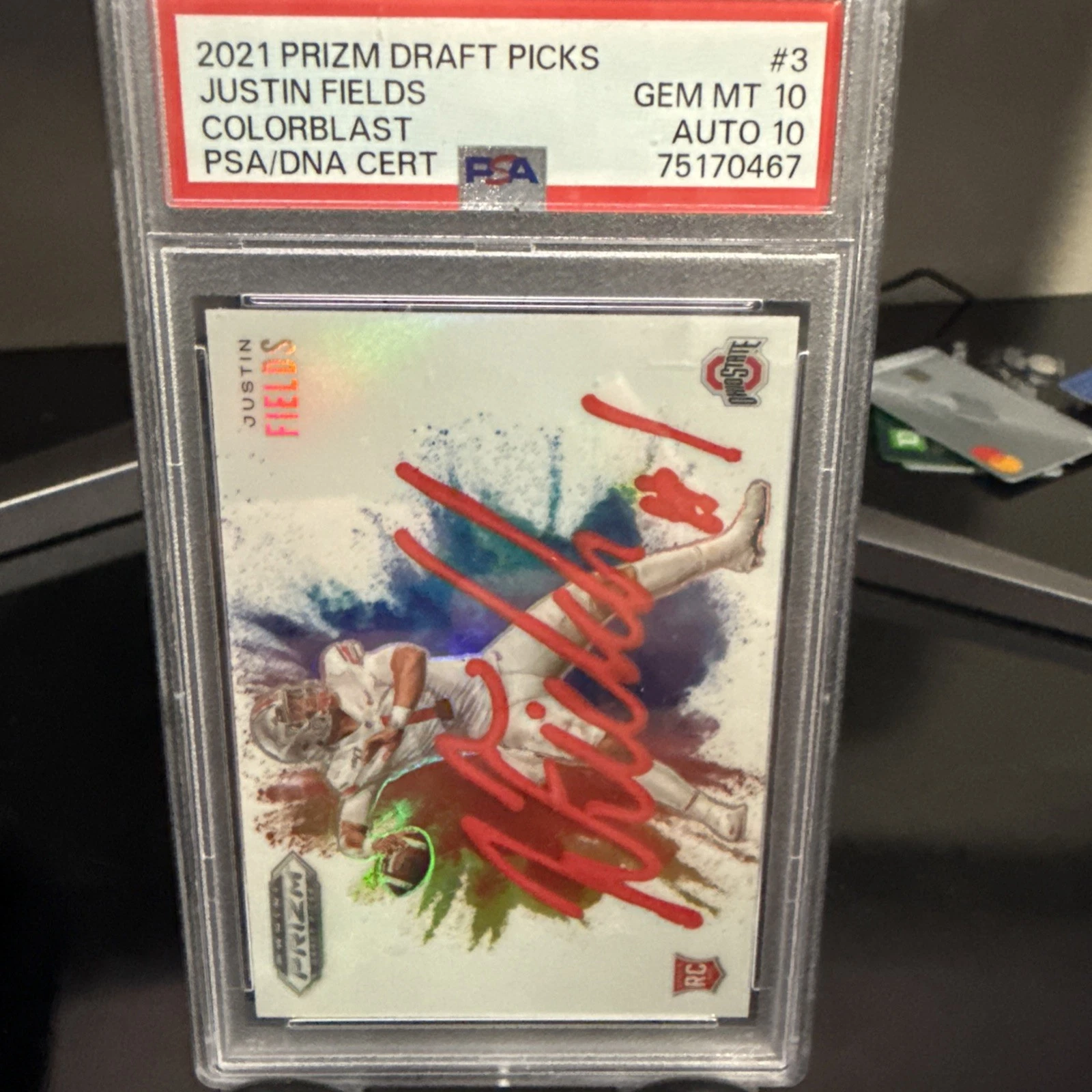 Justin Fields Panini Prizm Draft Picks Color Blast #3 Base