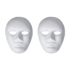 ALVOGIMOR Blank White Paintable Paper Mache Mask DIY Full One Size,