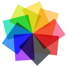 9pcs Gel Light Filter Color Correction Colored Overlays Transparent Color Fil...