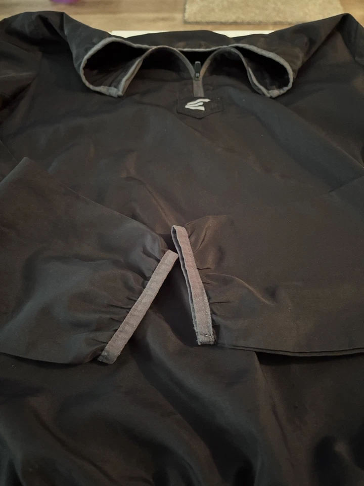 Pullover Easton 3/4 Cremallera Delgado Talla Grande Negro Gris Borde. Foto 4 de 4