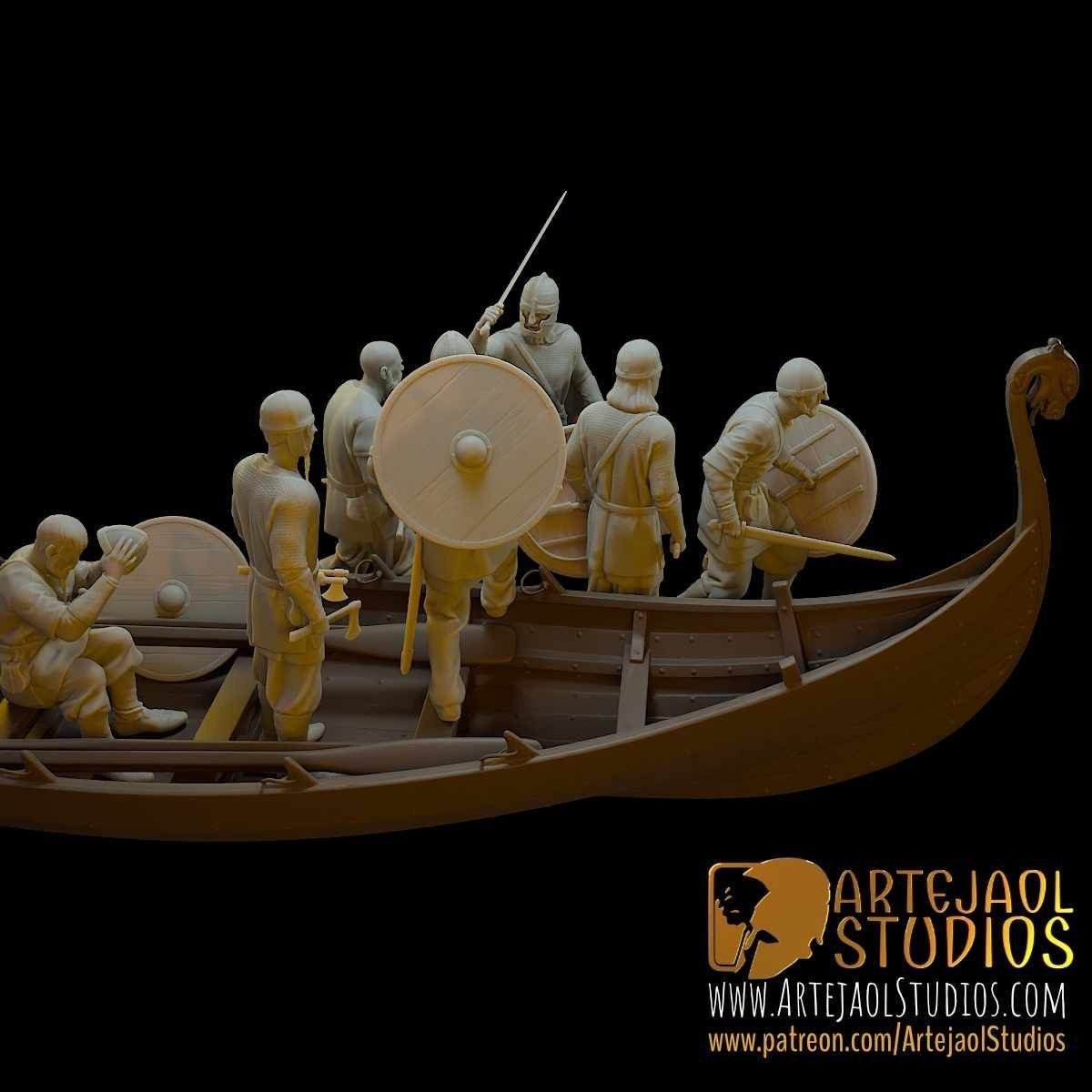 1/72 Resin Vikings w/boat scene unpainted unassembled | eBay