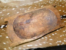 Carved Wooden Dough Bowl Primitive Wood Trencher Tray Rustic Home Decor  20"