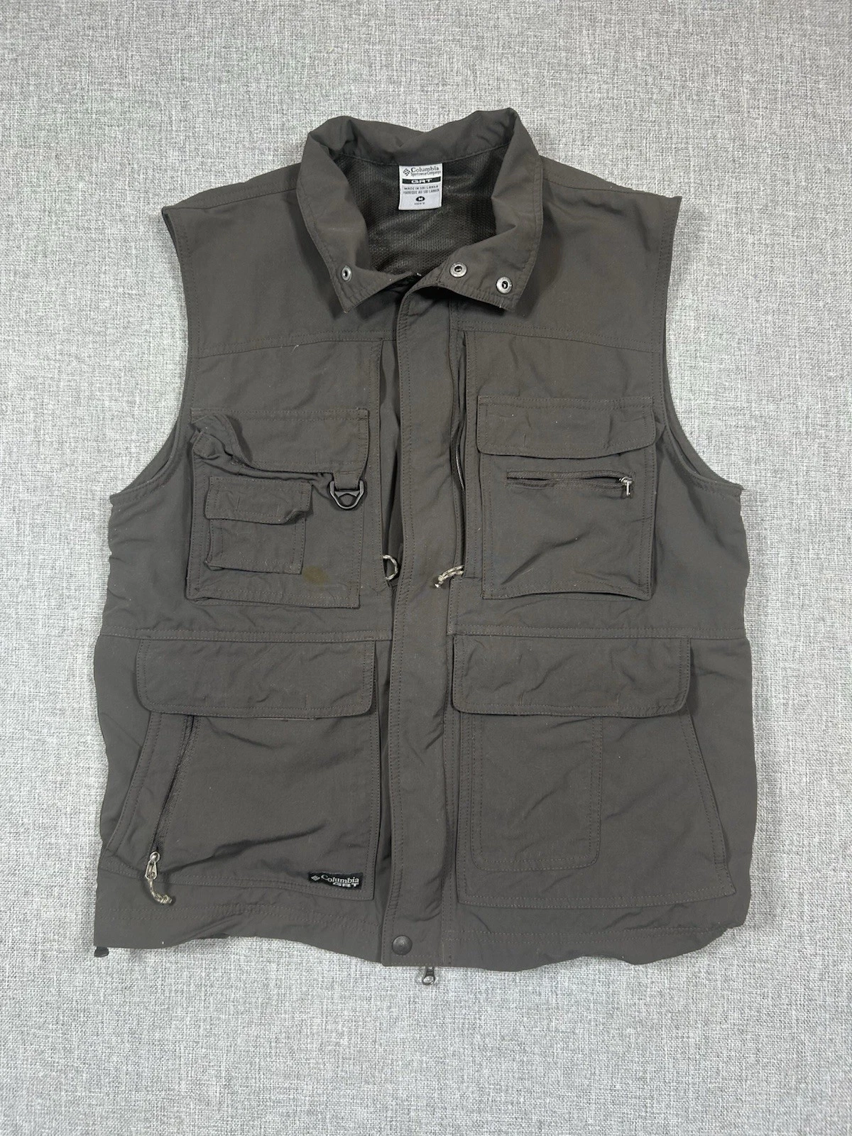 Vintage Columbia Fishing Vest Mens Medium Omni Dry GRT Travel Utility