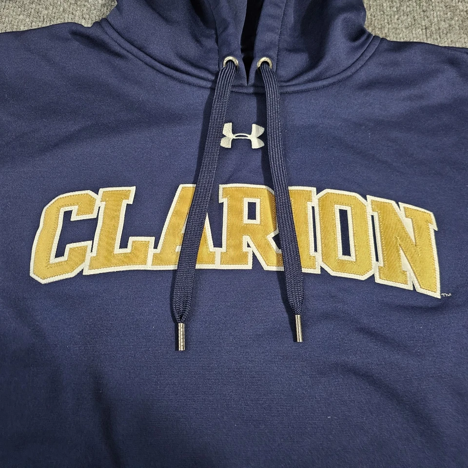 Under Armour Clarion Golden Eagles Hoodie Mens Large Navy Storm Sweatshirt Loose - Image 2 of 4