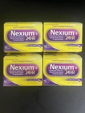 4 Pack Nexium 24HR Acid Reducer Capsules for Heartburn Relief- 42 Count Exp 2027