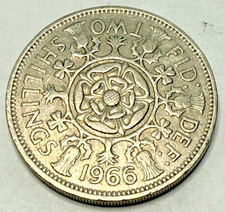 1966 GREAT BRITAIN TWO SHILLINGS COIN GB UK England