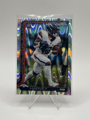 2025 Topps Chrome - R.J. Harvey Rookie RayWave Refractor #330 Denver Broncos