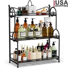 3 Tier Foldable Countertop Organizer Shelf Spice Rack Makeup Storage Solution US