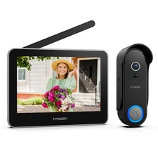 Black Full Wireless WIFI Video Doorbell Intercom Entry System 7" Touch Monitor