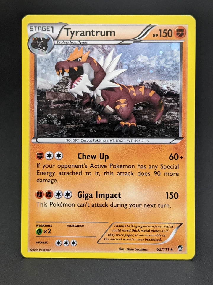 TCG Pokemon Tyrantrum 62/111 XY Furious Fists Cosmos Holo 2014: MP Ungraded - Image 2 of 4