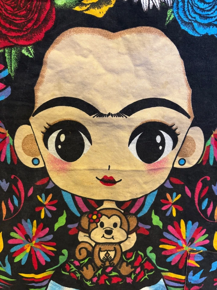 Avental mexicano colorido Frida Kahlo com bolso chef cozinha decoração mandila fofa - Imagem 2 de 4