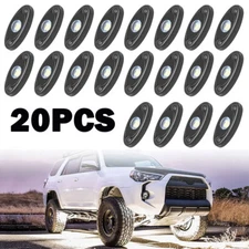 20X White LED Rock Lights Underbody Trail Rig Glow Lamp Offroad SUV Pickup Truck