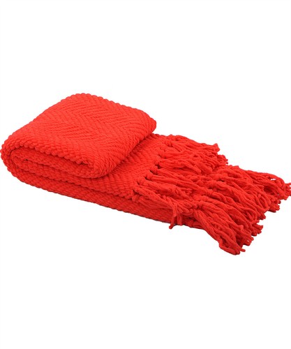 Boho Knitted Throw Blanket – Tweed Texture, Tassels, Lightweight Couch Bed Decor - Picture 295 of 337
