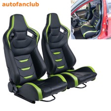 2pcs Reclinable Bucket Seats Car Replace Accessories Seat Pu Leather Racing Seat