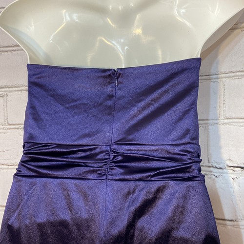 NWT Express Navy Blue Satin Special Occasion Strapless Jumpsuit - Picture 4 of 7
