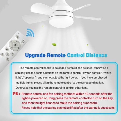 Socket Fan Light 18 Ceiling Fan with Light and RemoteYa E26/E27/B22 Plug in Fan - Picture 2 of 7