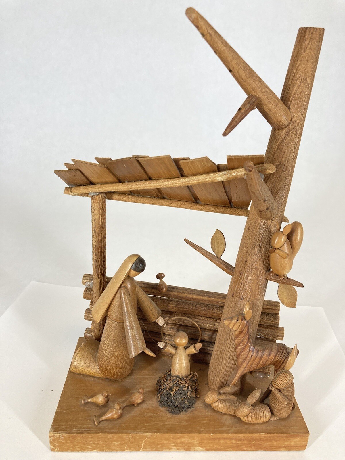 S. Sitarski & J. Fedorowicz Vintage Wooden Nativity Scene Hand Made