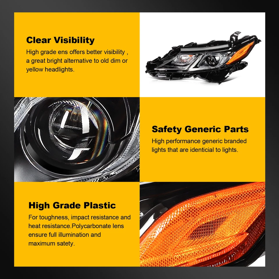 2Pcs Pair [Full LED] Headlight Assembly For 2018-2024 Toyota Camry L SE LE TRD - Image 4 of 4