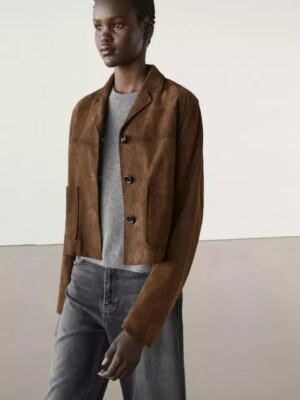 ジャケット・アウター Vintage Brown Suede Short Jacket s-l400.jpg