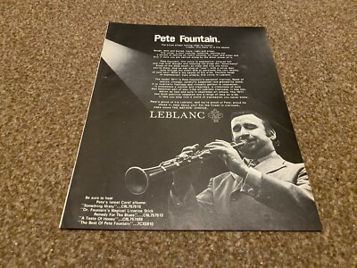 JBF15 WERBUNG 11X8 PETE BRUNNEN & LEBLANC KLARINETTE MODELL 1611