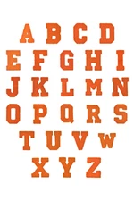 2" Orange Varsity Alphabet Letters Chenille Iron-on Patch